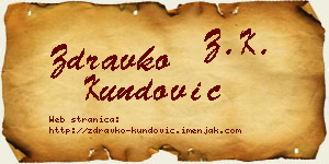 Zdravko Kundović vizit kartica